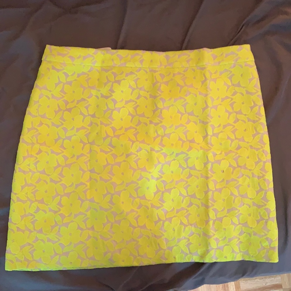 J.Crew Embroidered flowers yellow skirt size 8